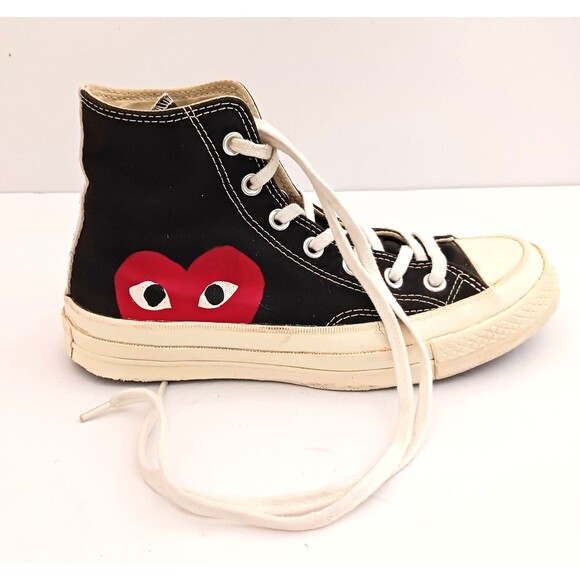 Converse X PLAY Comme des Garcons Black Hi Top Chuck 70 Ladies US 7 - Picture 5 of 13